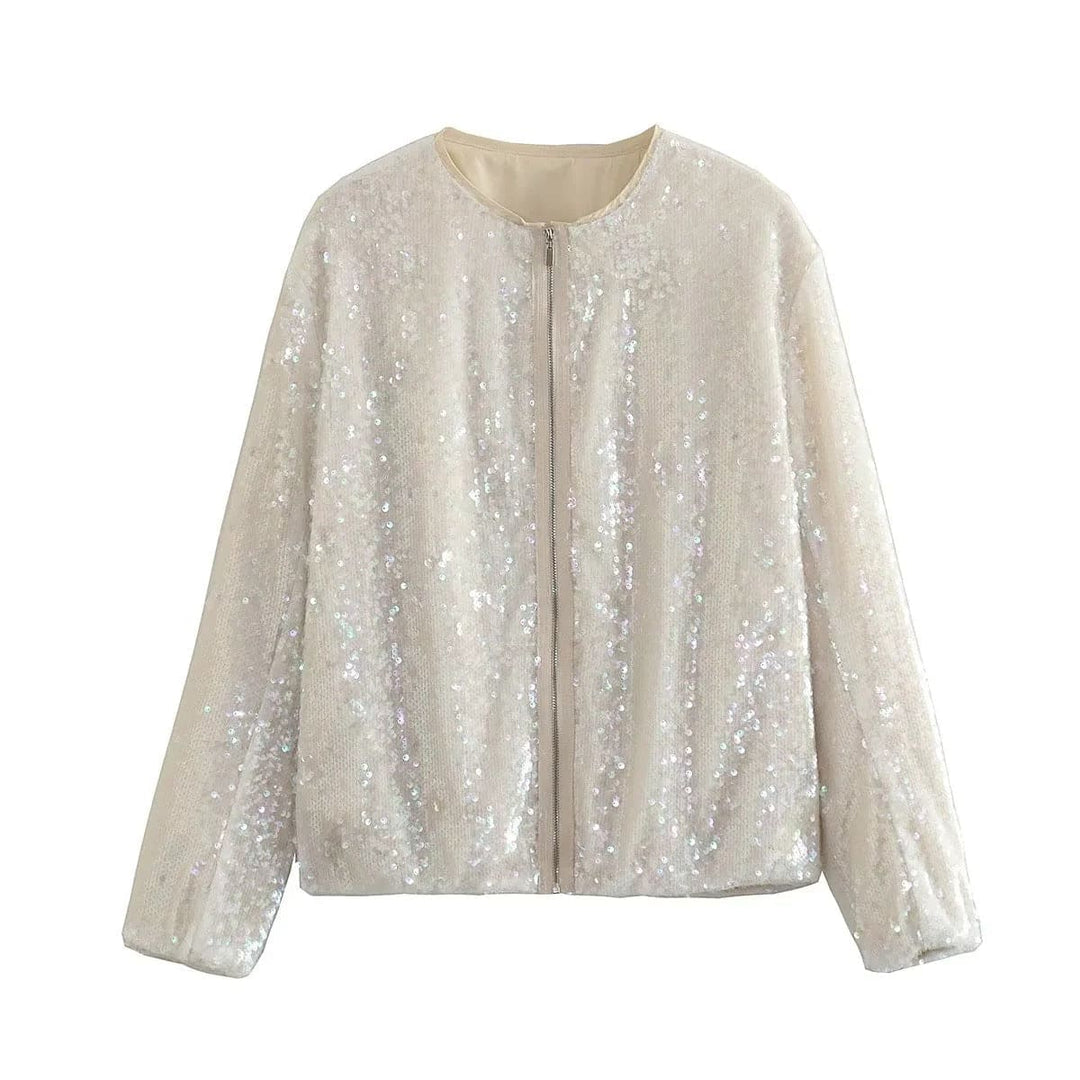 Izolda - Sequinned Bomber Jacket - Bomber Jacket
