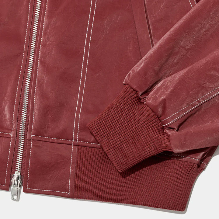 Jacky - Oversized Red Turtleneck Jacket