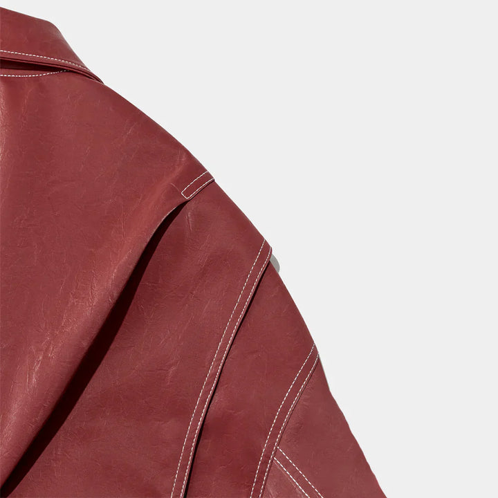Jacky - Oversized Red Turtleneck Jacket