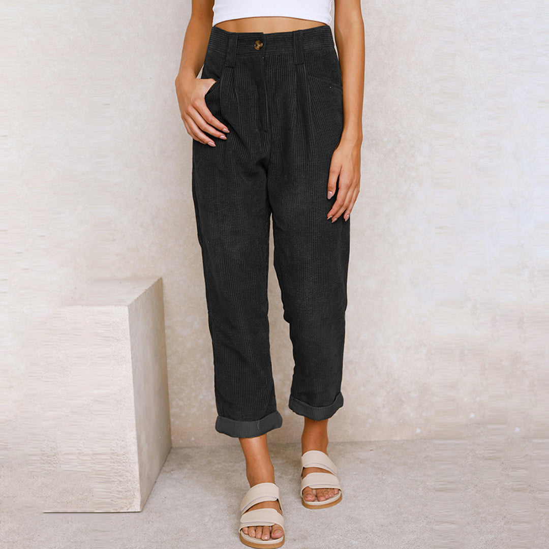 Janis - Comfortable Corduroy Trousers - Corduroy Pants