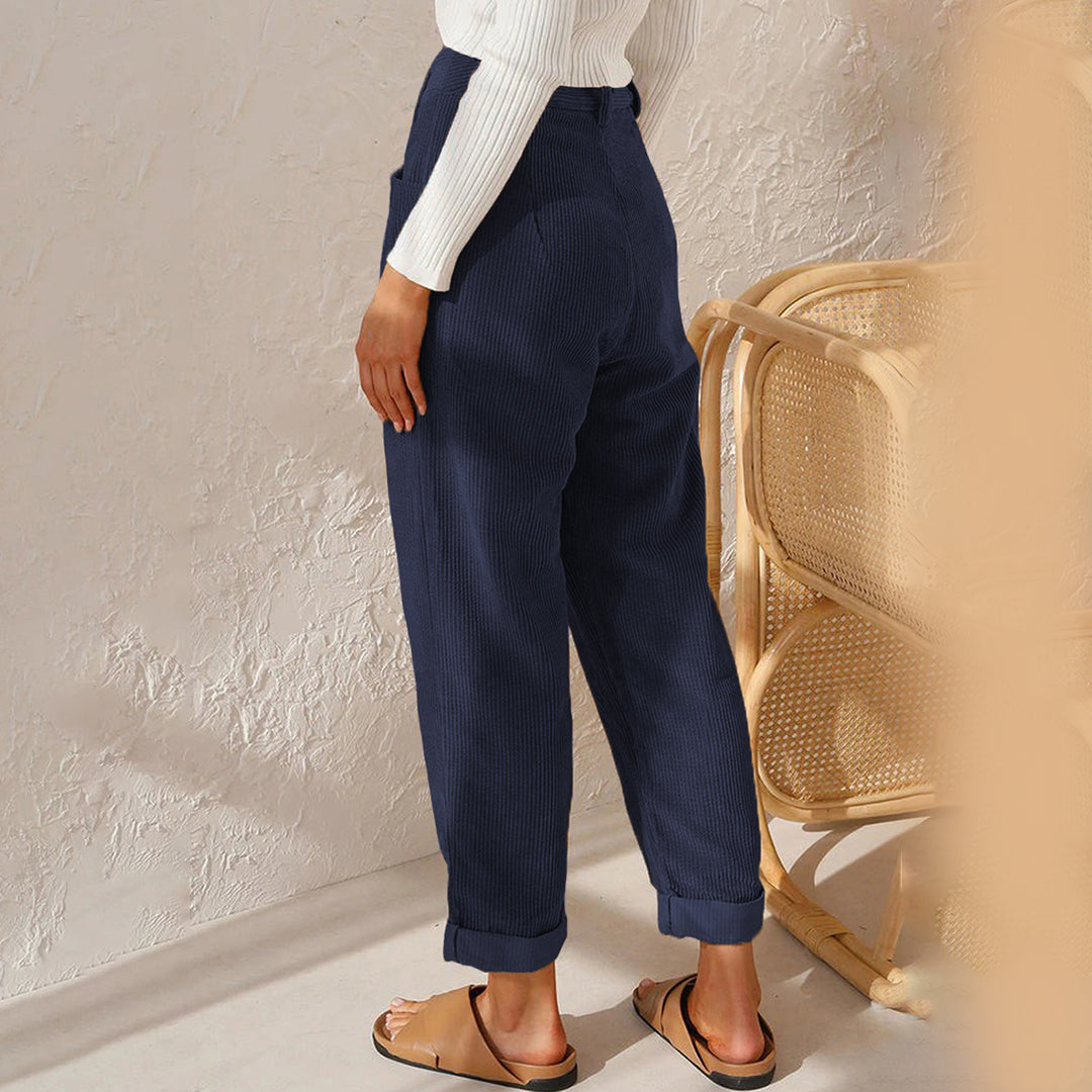 Janis - Comfortable Corduroy Trousers - Corduroy Pants