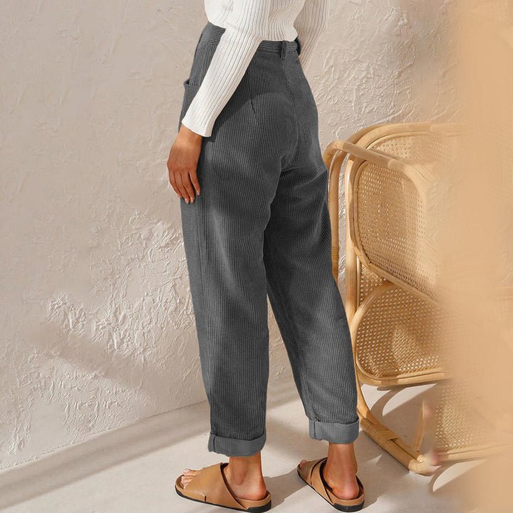 Janis - Comfortable Corduroy Trousers - Corduroy Pants