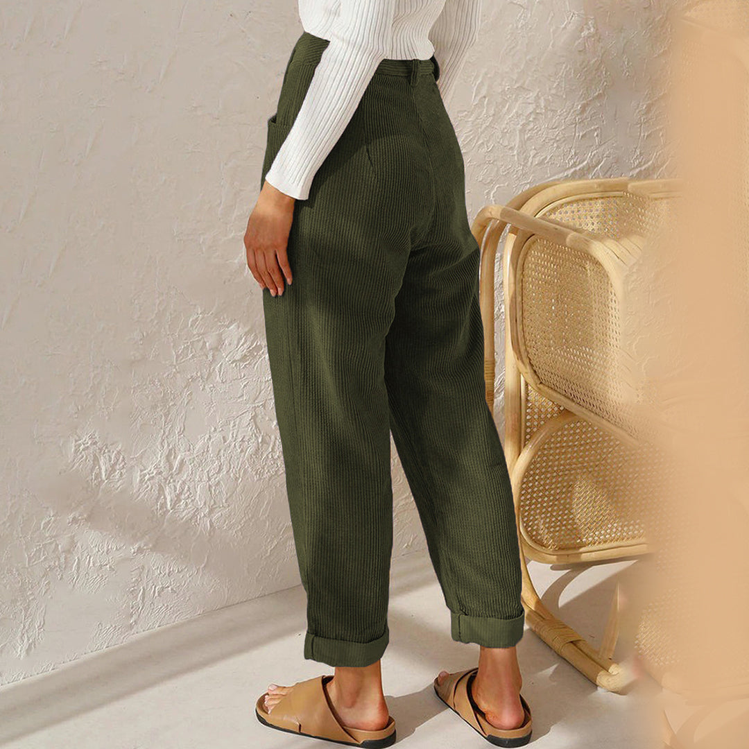 Janis - Comfortable Corduroy Trousers - Corduroy Pants