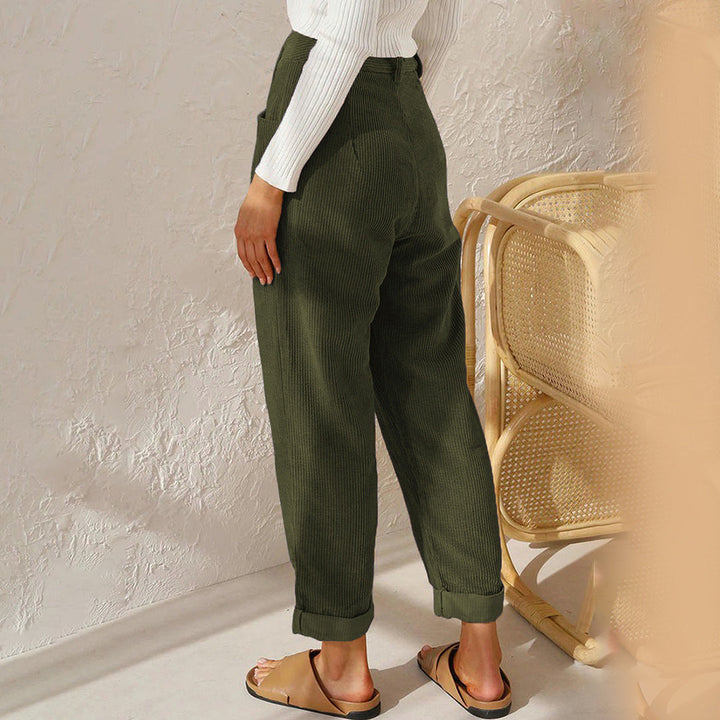 Janis - Comfortable Corduroy Trousers - Corduroy Pants