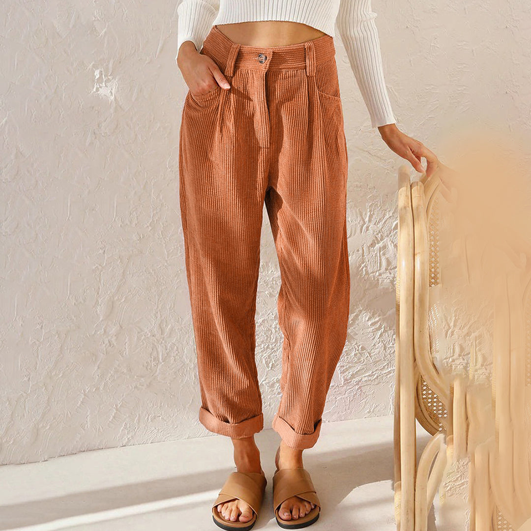 Janis - Comfortable Corduroy Trousers - Corduroy Pants