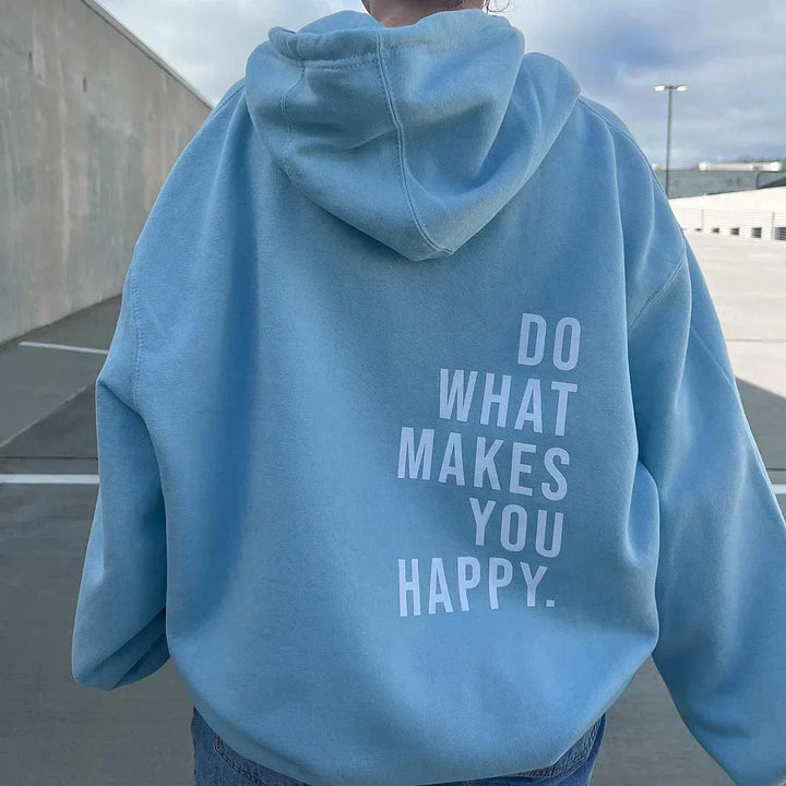 Jaq - Be happy oversized hoodie - Blue / XS - Hoodies