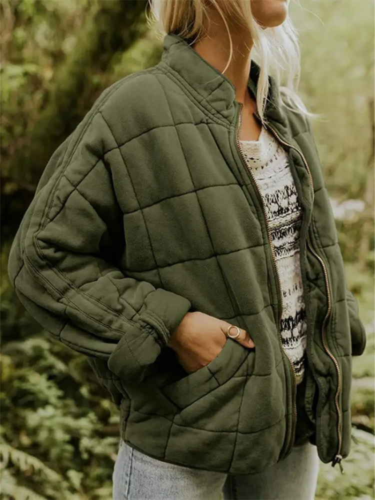 Jhonalyn - Quilted Cotton Jacket - Army green / XS - Quilted Jacket