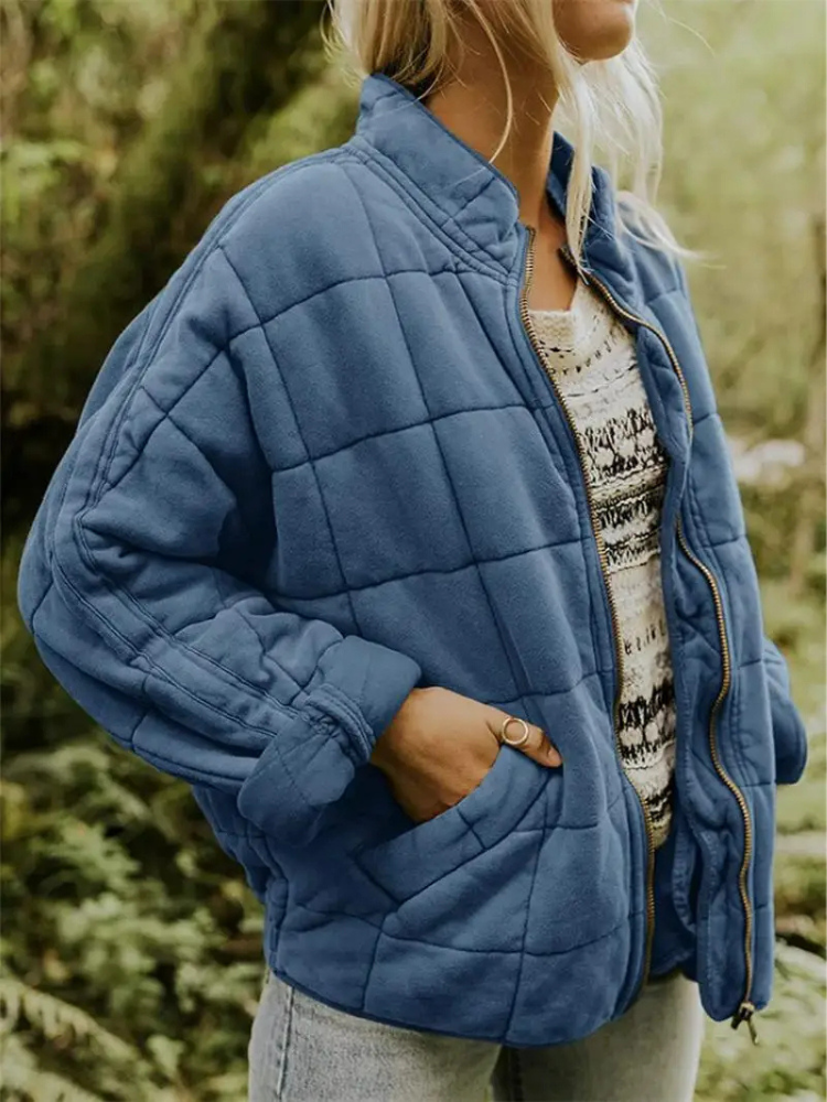 Jhonalyn - Quilted Cotton Jacket - Blue / XS - Quilted Jacket