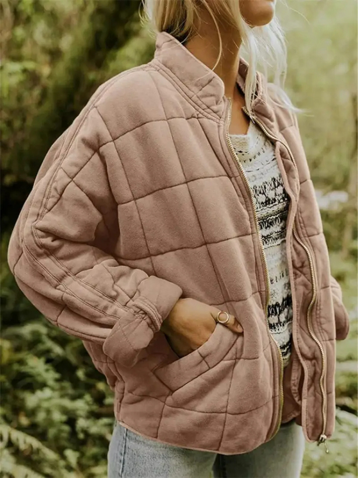 Jhonalyn - Quilted Cotton Jacket - Khaki / XS - Quilted Jacket