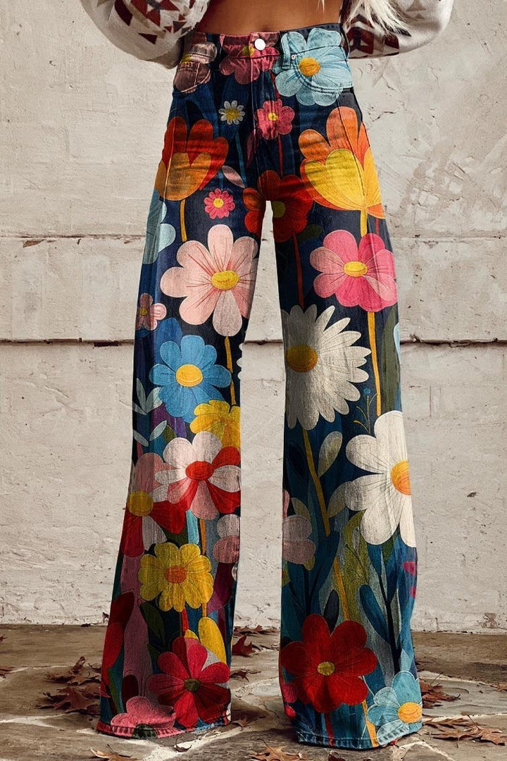 Midge - Vintage Boho Trousers A Touch of Nostalgia in Modern Style - S