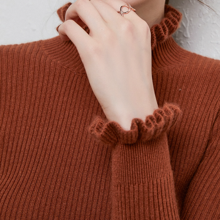 Keira - Cashmere Turtleneck For Timeless Luxury - Auburn / S