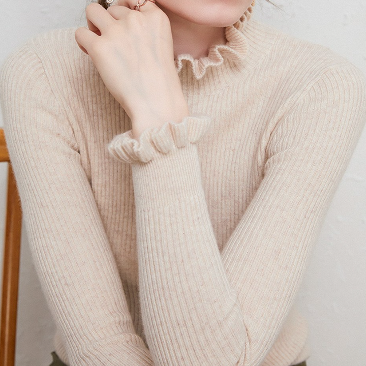 Keira - Cashmere Turtleneck For Timeless Luxury - Beige / S