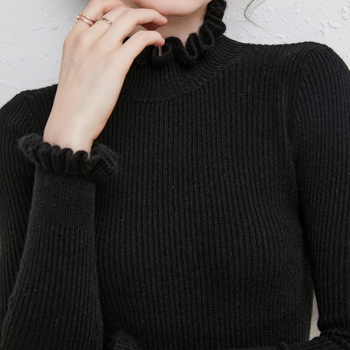 Keira - Cashmere Turtleneck For Timeless Luxury - Black / S