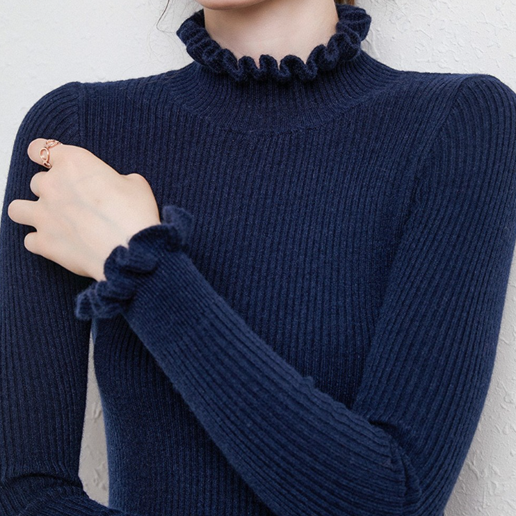 Keira - Cashmere Turtleneck For Timeless Luxury - Blue / S