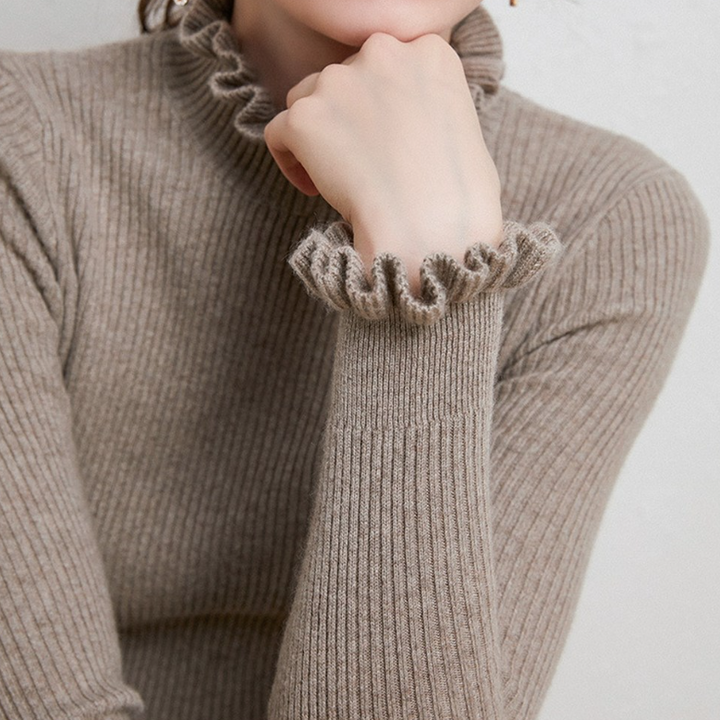 Keira - Cashmere Turtleneck For Timeless Luxury - Brown / S