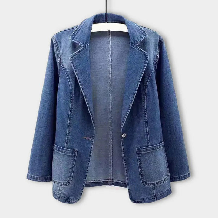 Lauren - Denim Jacket With Pockets - Dark Blue / S