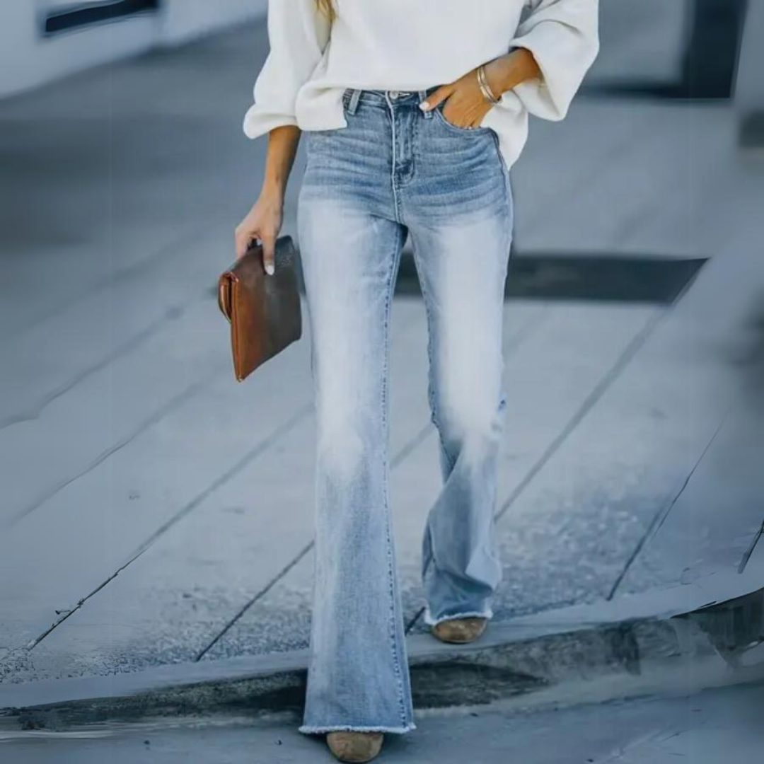 Leah - Flared Light Denim Jeans for Any Occasion - women pants