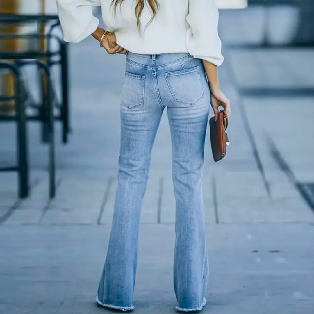 Leah - Flared Light Denim Jeans for Any Occasion - women pants