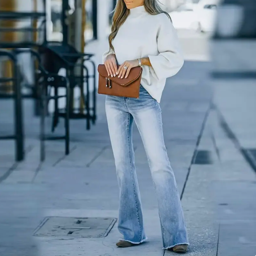 Leah - Flared Light Denim Jeans for Any Occasion - women pants