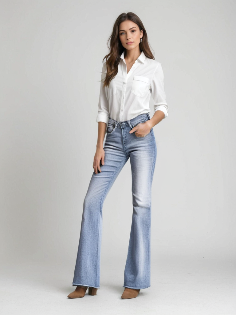Leah - Flared Light Denim Jeans for Any Occasion - women pants