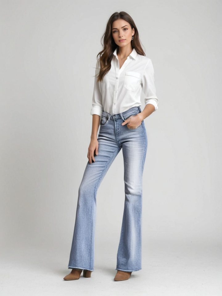 Leah - Flared Light Denim Jeans for Any Occasion - women pants