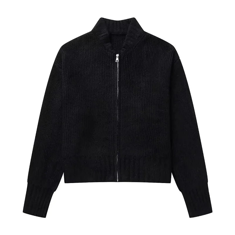Lena - Stylish Cardigan With a Trendy Oversized Cut - Black / S