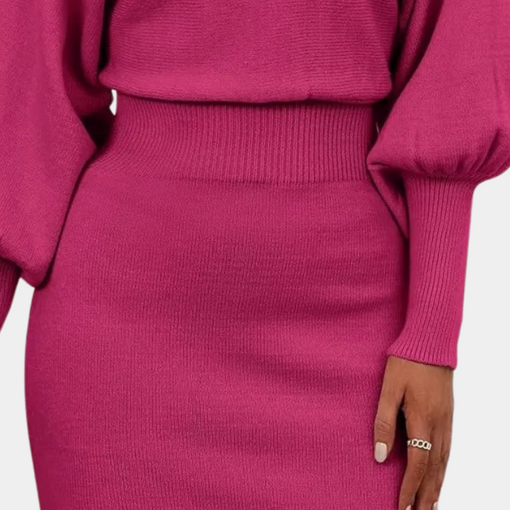 Lillyana - Classic Long Sleeve Midi Dress