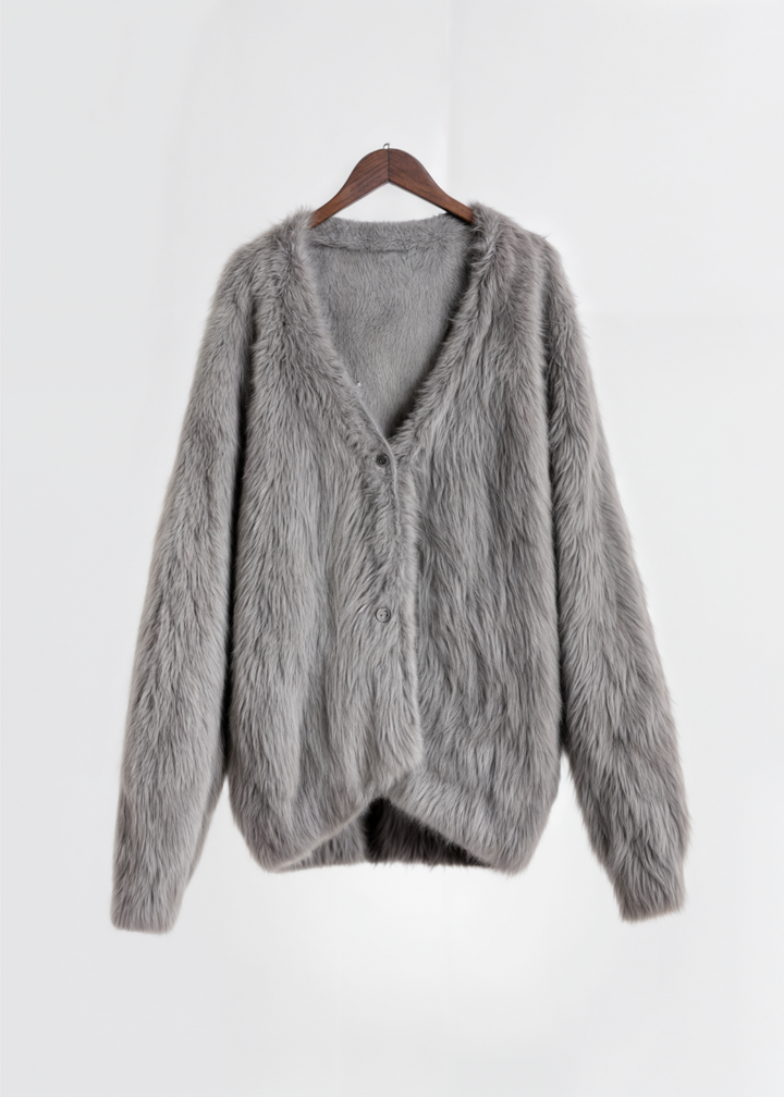 Lisa - Comfy Cardigan - Dark Grey / S