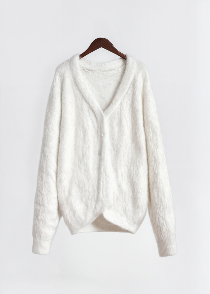 Lisa - Comfy Cardigan - White / S
