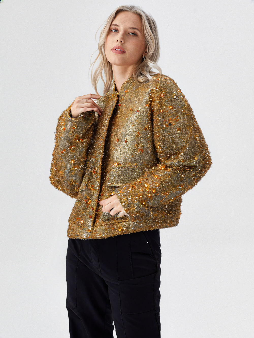 Loise - Metallic Bomber Jacket