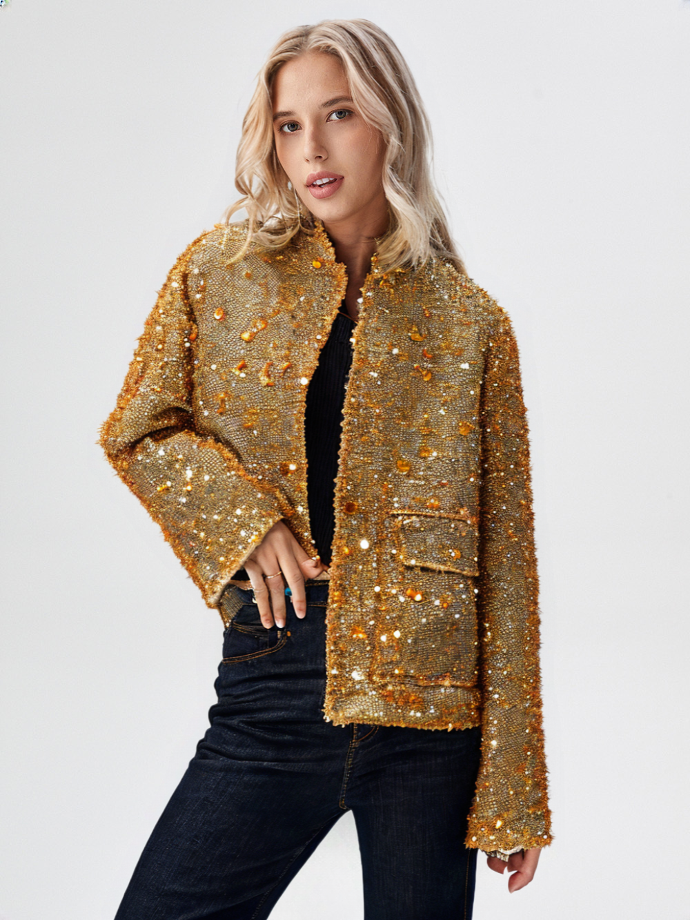 Loise - Metallic Bomber Jacket