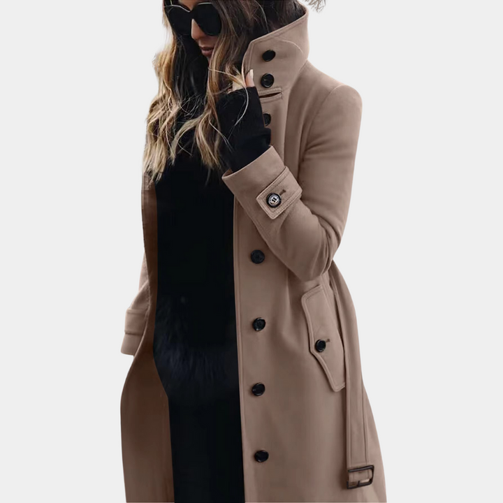 Luna - Timeless Trenchcoat That Keeps You Warm - Khaki / XS
