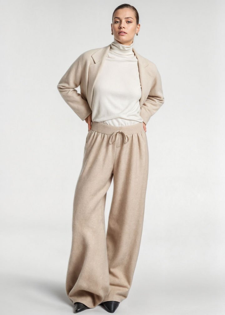 Lyra - Cashmere Pants - Khaki / S