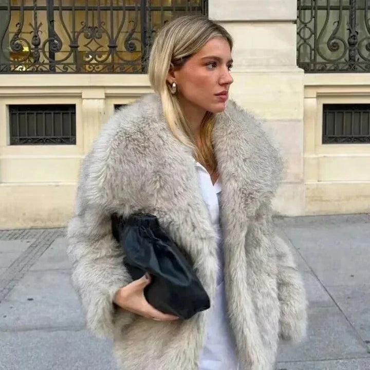 Maja - Warm Winter Coat with Fur