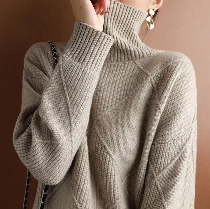 Marina - Elegant Loose Turtleneck Jumper For Ultimate Comfort
