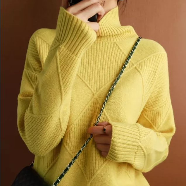 Marina - Elegant Loose Turtleneck Jumper For Ultimate Comfort