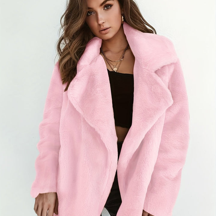 Merlin - Match Your Style And Elegance With Our Trendy Casual Fuzzy Jacket - Pink / S - Merlin - Match Your Style
