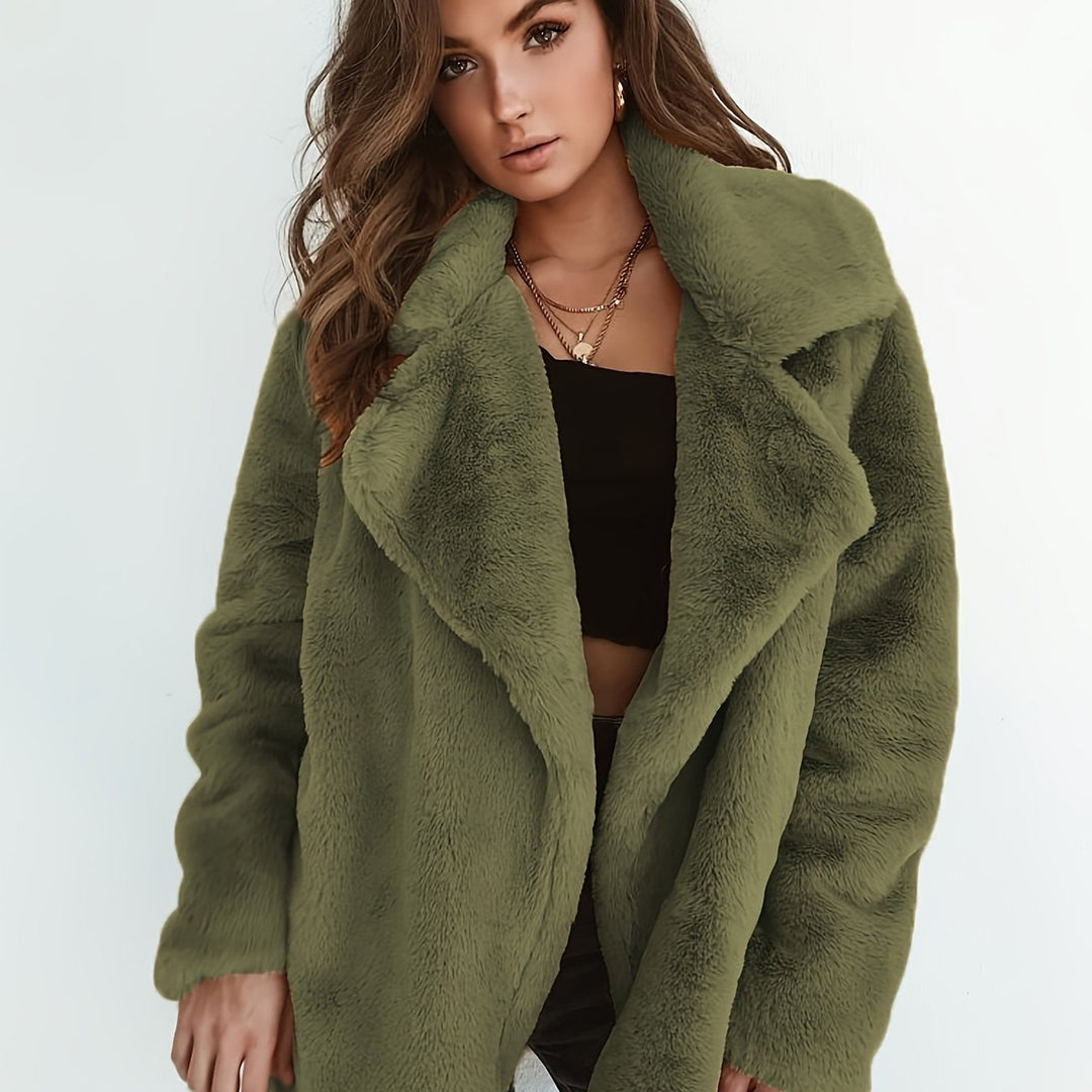 Merlin - Match Your Style And Elegance With Our Trendy Casual Fuzzy Jacket - Army Green / S - Merlin - Match Your Style
