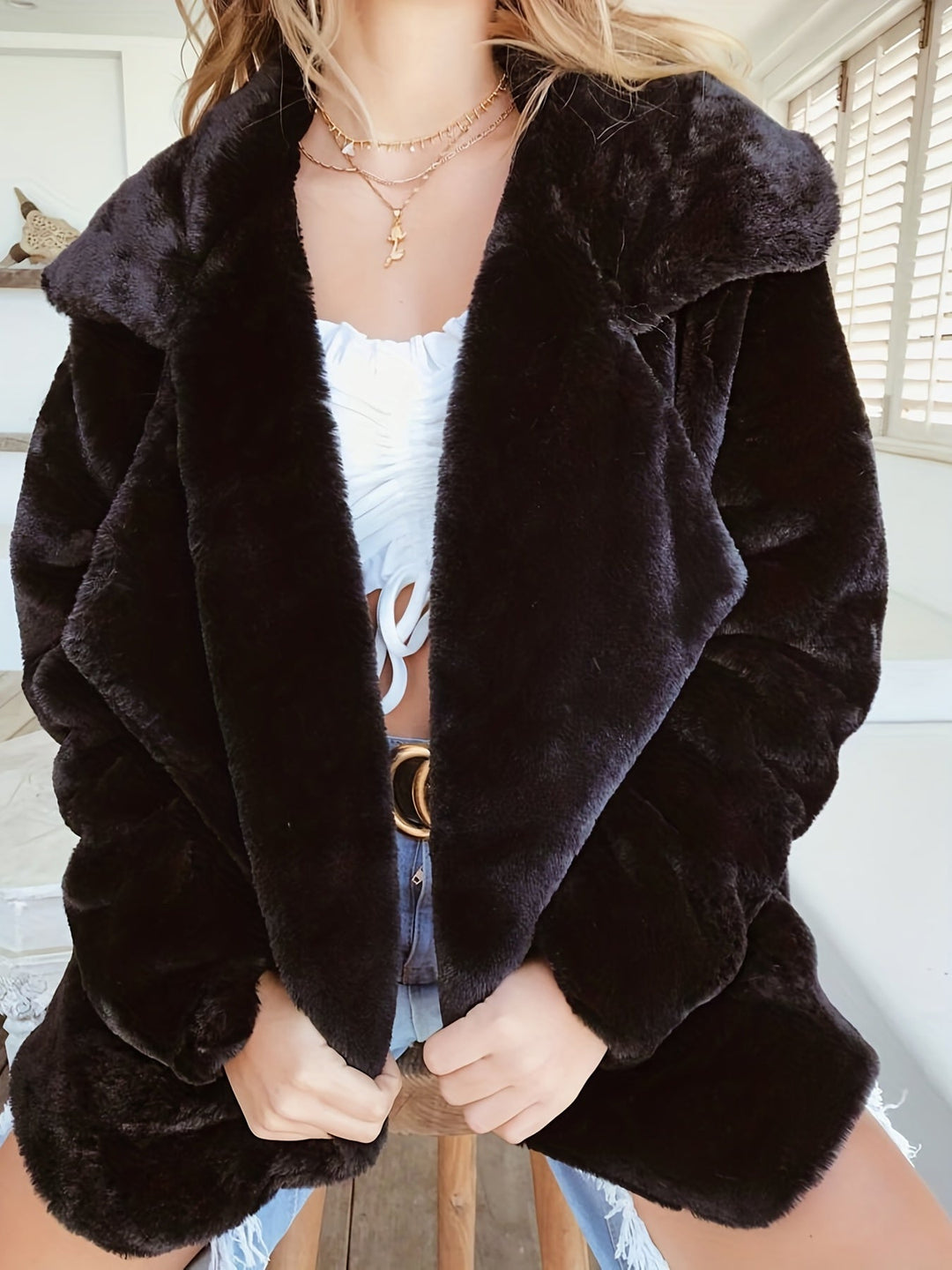 Merlin - Match Your Style And Elegance With Our Trendy Casual Fuzzy Jacket - Merlin - Match Your Style And Elegance
