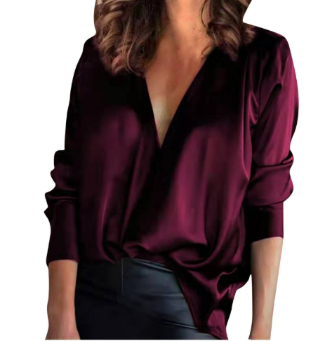 Mia - The Perfect Blouse for An Elegant Night Out - Red / S - Blouses