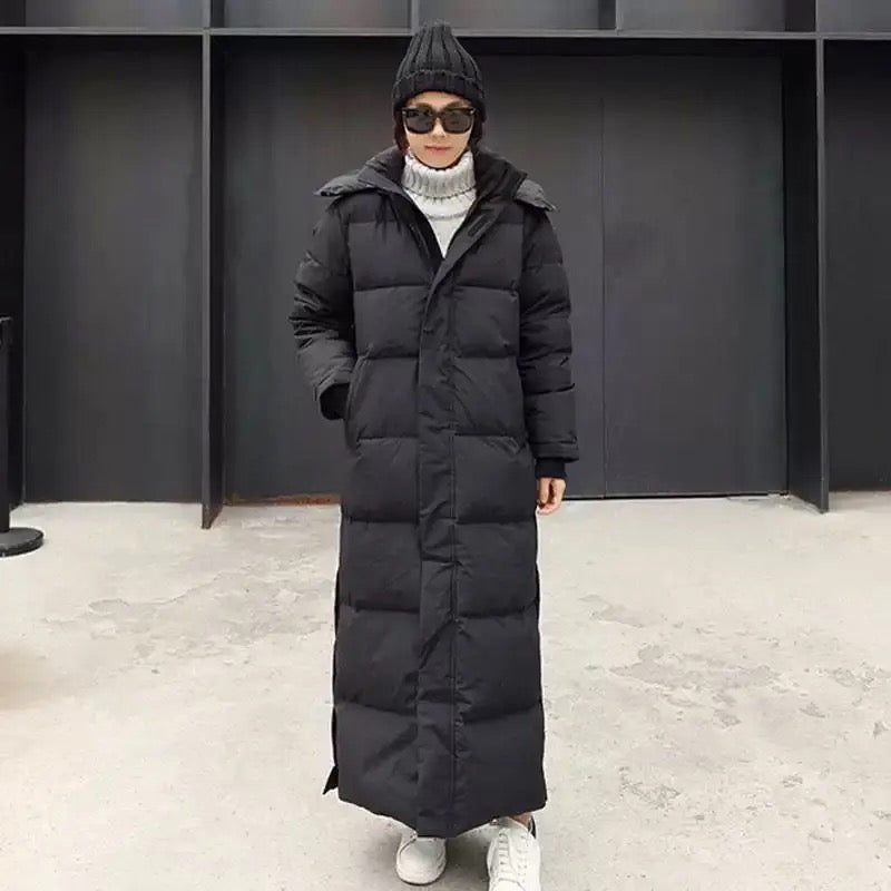 Nora - Windproof Long Puffer Jacket - Black / XS