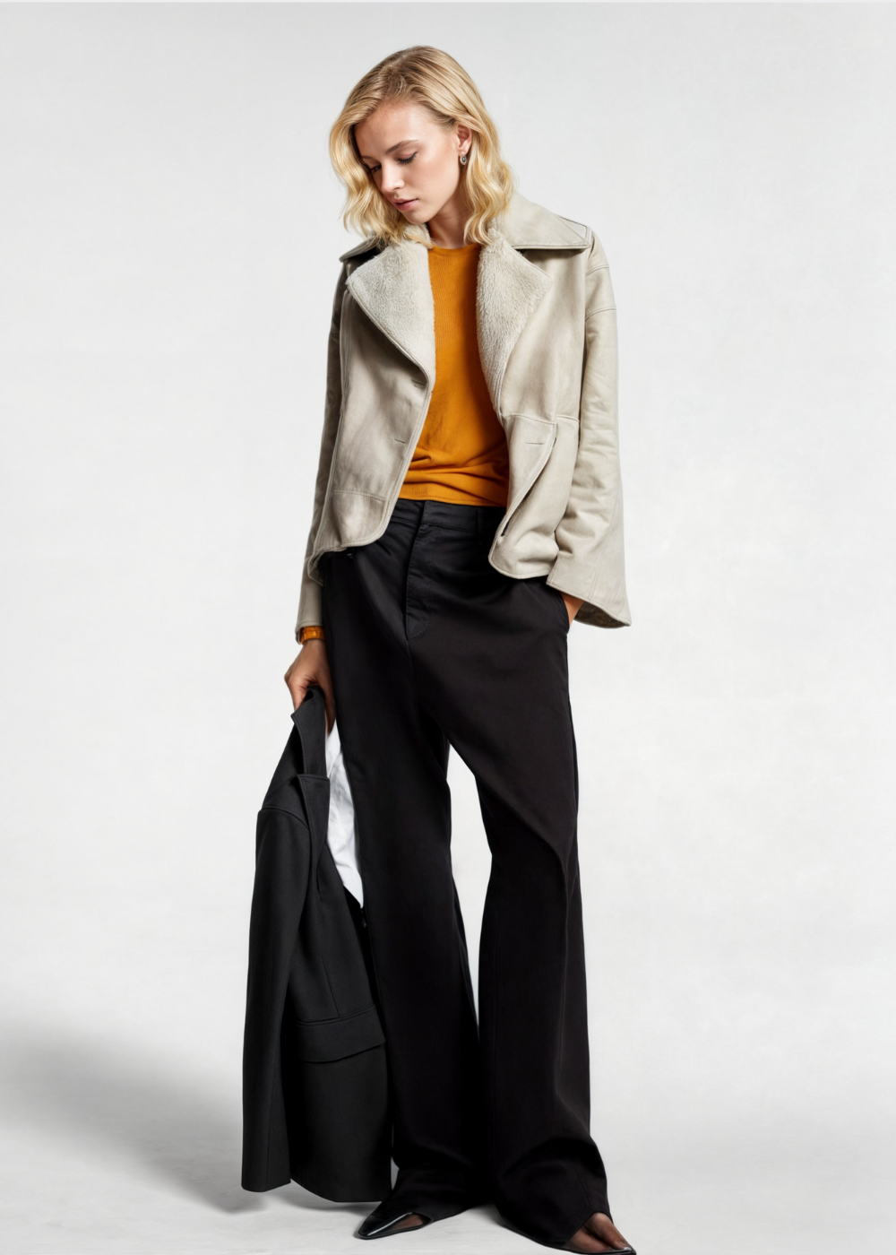 Odessa - Beige Leather Jacket - Beige / S