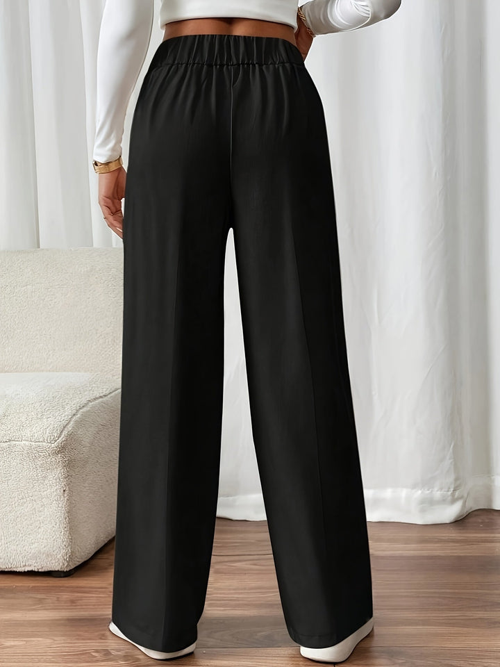Poppy - Comfortable Chic Trouser with Buttons - Black / S