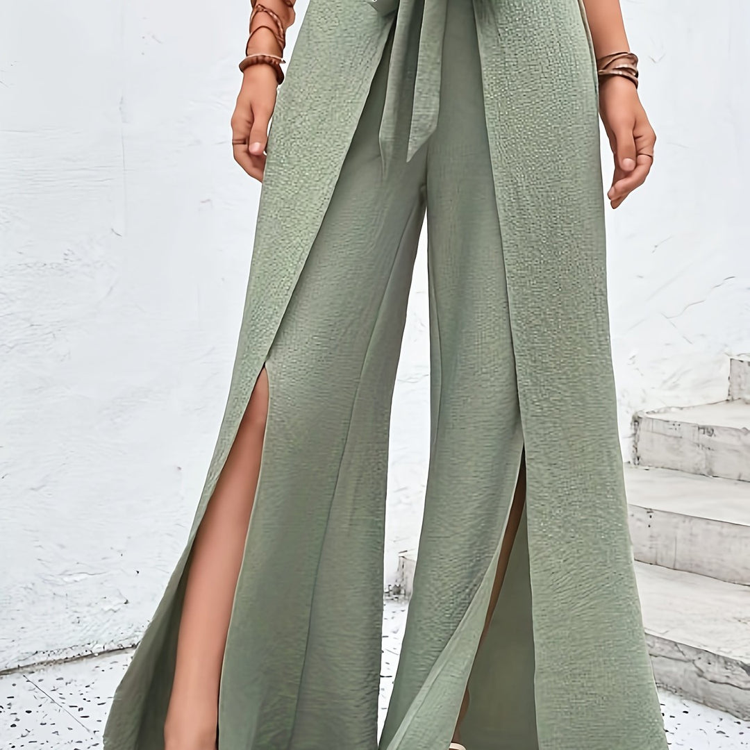 Rosita - Stylish & Comfortable Robust High Waisted Trousers Perfect for Spring and Summer! - Green / S(36)