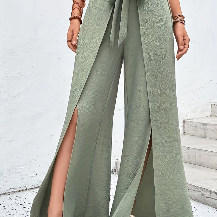 Rosita - Stylish & Comfortable Robust High Waisted Trousers Perfect for Spring and Summer! - Green / S(36)