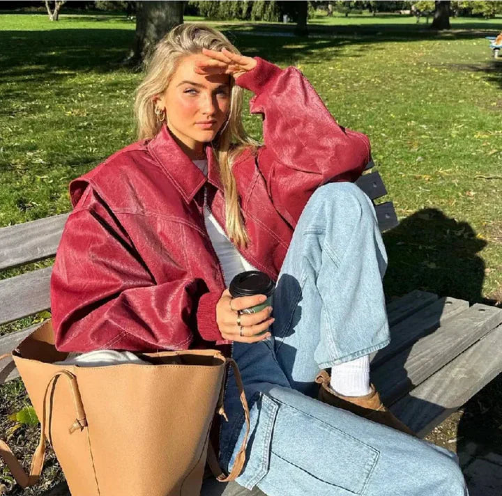 Sabrina - Oversized Leather Jacket