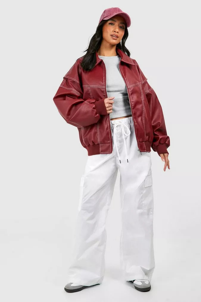 Sabrina - Oversized Leather Jacket
