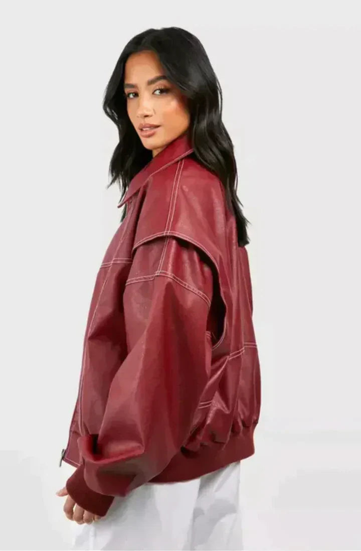 Sabrina - Oversized Leather Jacket