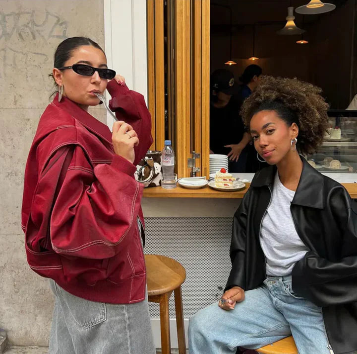 Sabrina - Oversized Leather Jacket