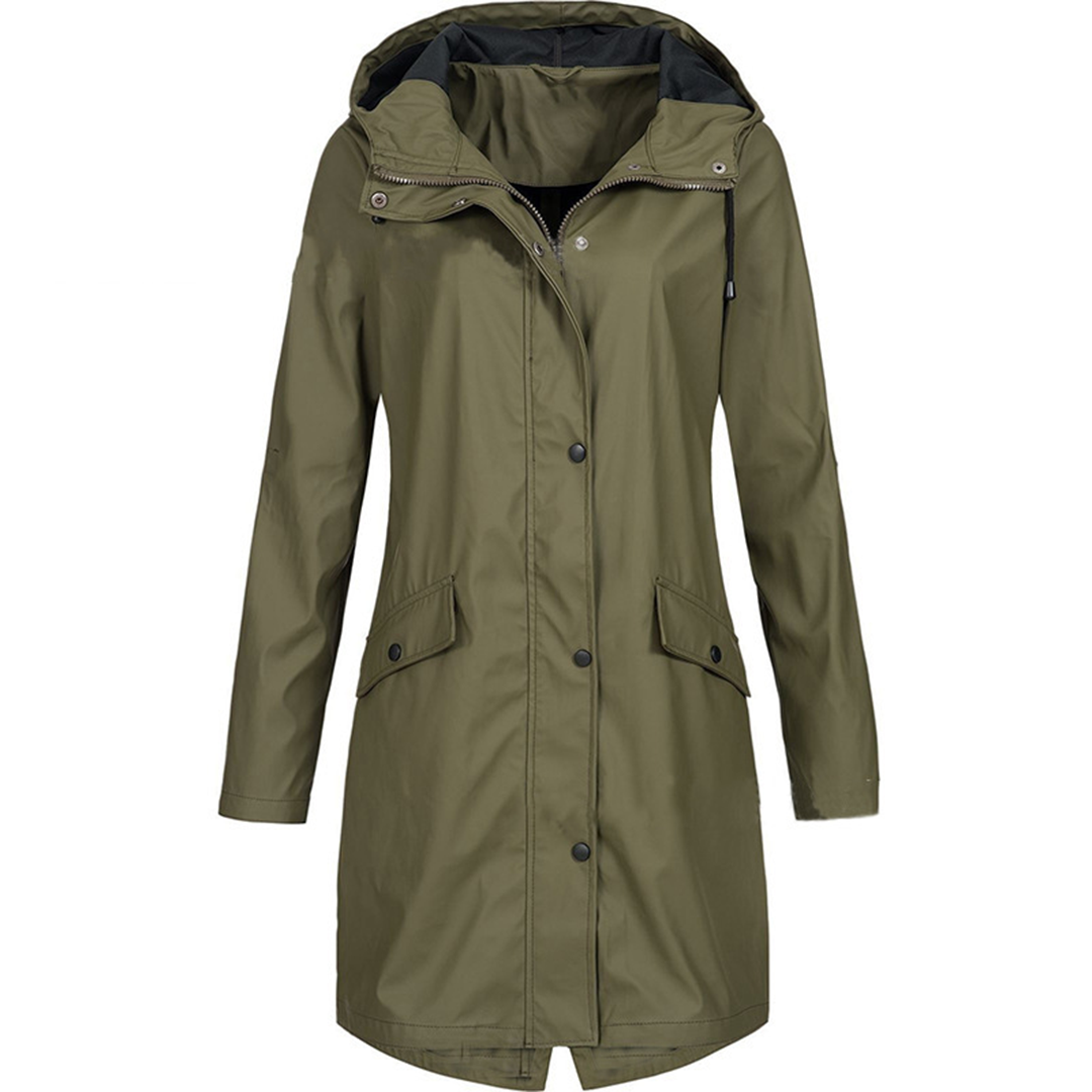 Sapphire - Elegant Raincoat - Army green / S - Women Winter Jacket